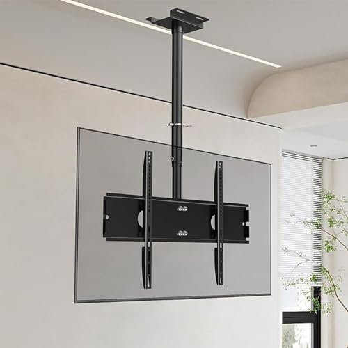 XCSCUK Soporte de Montaje en Techo para TV, Soporte de Montaje en Techo inclinable de rotación de 360 Grados con Movimiento Completo, para TV Plana y Curva de 40-65 Pulgadas
