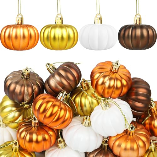 Herbstkürbis Hängedeko, 12 Stück Kürbis Hängend, Herbstdeko zum Aufhängen, Mini Kürbis Hängend Ornamente für Herbst, Herbsternte, Erntedankfest, Halloween, Wohndeko, Partyzubehör (B)