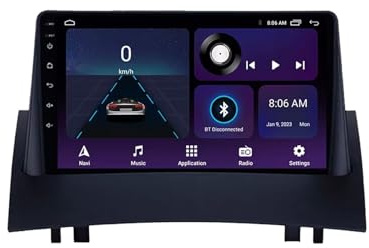Android 15 2 DIN Radio Coche Pantalla Táctil de 9 Radio para Renault Megane 2 2002-2008 Unidad Central estéreo Coche con Navegación GPS BT Radio FM Cámara Trasera(8+256G)