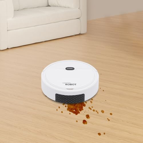 Kozivmo Robot aspirapolvere 500Pa con funzione di pulitura robot aspirapolvere 30 minuti di autonomia per pavimenti, piastrelle, peli di animali allergici ottimizzati