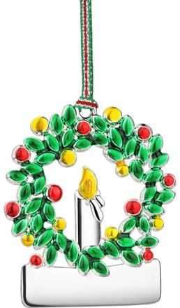 Newbridge Silverware LS223 Wreath with Candle Christmas Tree Decoration