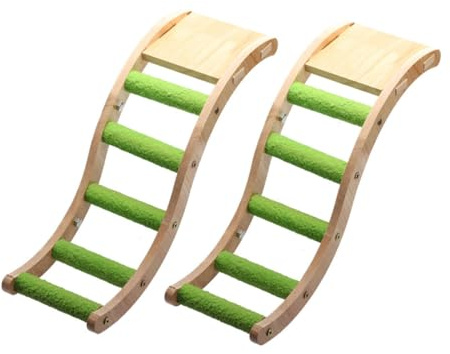 VICASKY Holzleiter Vogelspielzeug 2 Stück Kletterspielzeug Aus Naturholz Für Wellensittiche Papageien Vogelkäfig Zubehör Spielzeug