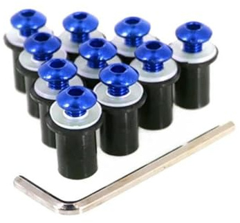 Carene Bulloni Fissaggio Kit Viti Parabrezza Per APRILIA RS 125, RS125, RSV4, Kit Carena, RSV 1000 Tuono, Dadi Di Fissaggio Parabrezza, Bulloni Carenatura Moto Kit viti per parabrezza(Blu)