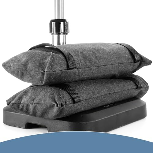 4smile Sonnenschirmgewichte im 2er Set - 2 x 15kg Sandsäcke zum Beschweren – Sunny Sandbag, Schirmständer Gewichte mit je 2 Tragegriffen - Praktische Beschwerer für Sonnenschirmständer