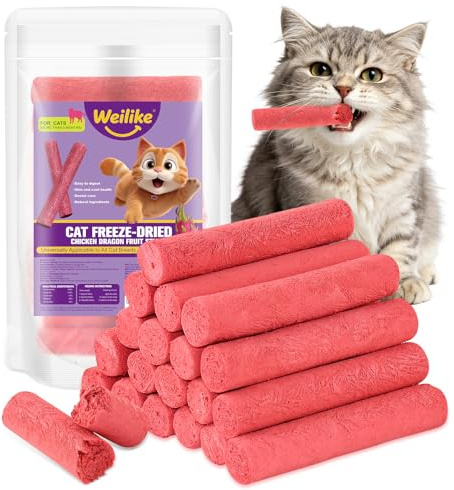 100g Bâtonnets À Mâcher pour Chat Au Poulet&Fruit du Dragon,Bâtonnets Riches en Nutriments pour Chats en Bonne Santé,Naturels,sans Céréales,Saveur Irrésistible (100g)