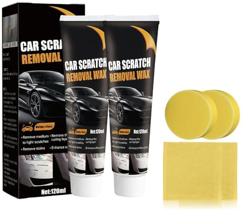 Schneller Kratzer Entferner Auto, 2026 Neu Kratzerentferner für Auto Autopolitur, 120ml Lack Reparatur Polieren mit Schwamm Paste Für Cars Verschiedene Oberflächen Reparatur Polieren Paste (2PCS)