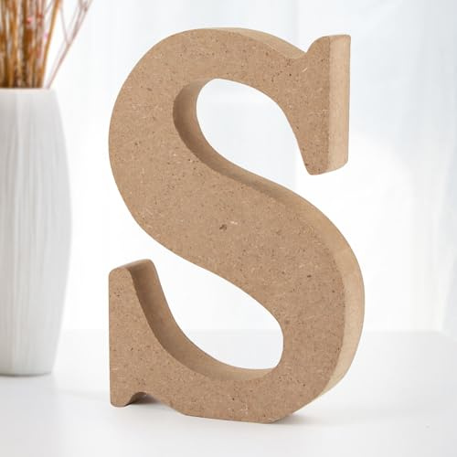 Shyllin Stehende Holzbuchstaben, Holzbuchstaben Deko - DIY Holz Buchstaben groß - Home Schriftzug, Unbehandelte Holzdekorationen für Zuhause, Wand, Party (S)