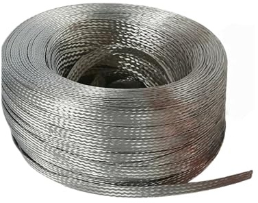 1~5M Cavo di collegamento con cinturino intrecciato in rame stagnato 1.5/4/6/10/25/35mm² Nastro conduttivo Treccia dissaldante Saldatura for saldatura(Tinned Copper,22mm wid 16mm2,1M)