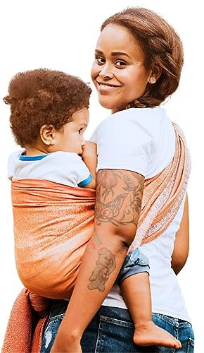 Hoppediz gewebtes Baby-Tragetuch ab Geburt, Neugeboren bis Kleinkind, Perth orange 4,60 m