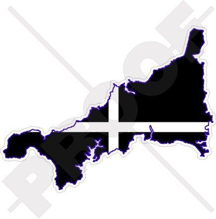 CORNWALL, Cornish Karte Flagge Großbritannien UK 130mm Auto & Motorrad Aufkleber, Vinyl Sticker