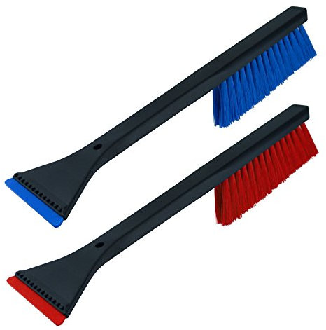L&P A060 2 Stück Eiskratzer Murska Auto Eisschaber 365mm Dreieck Schaber Schneebesen Schneebürste HIPS lang Schneefeger Bürste Besen Feger Original Finnland TOP Qualität (2 Stück Farbe zufällig)