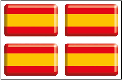 Artimagen - Pegatina Bandera España Rectángulo 4 uds. RESINA.