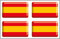 Artimagen - Pegatina Bandera España Rectángulo 4 uds. RESINA.