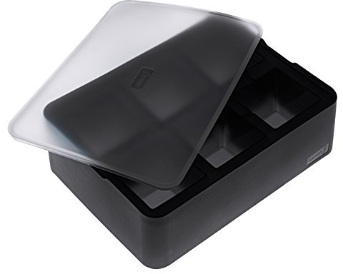 Lurch 240715 Ice Former Cubes / Eisbereiter aus 100% BPA-freiem Platin Silikon mit Deckel für 6 Eiswürfel ( 5 x 5 cm), schwarz
