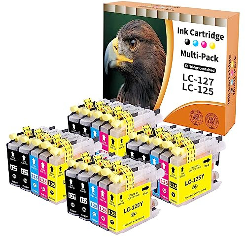 20er-Set Druckerpatronen Kompatibel für Brother LC-127 LC-125 LC127 LC125 für Brother DCP-J4110dw, DCP-J4110w, MFC J4310dw,MFC J4410dw, MFC J4510dw,MFC J4610dw,MFC J4710dw