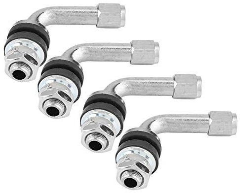 Qiilu Reifen Ventil Vorbauten, 4pcs 90 Grad Winkel Reifen Ventil Vorbauten für Auto Motorrad Reifen