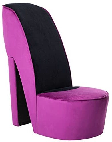 vidaXL Poltrona a Forma di Scarpa con Tacco Design Audace Moderna Comoda Imbottita Morbida Sedia Imbottita Arredo Casa in Velluto Viola