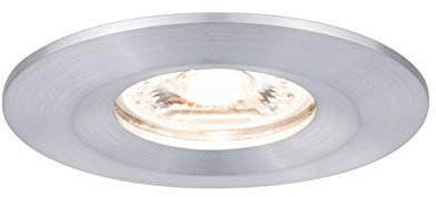 Paulmann 94304 Nova Mini LED Einbauleuchte Coin rund starr Deckeneinbaustrahler Alu gedreht Einbaulampe Aluminium Warmweiß 2700 K, 4 W, Starr (Ip44), 1er Set