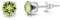 DTPsilver - Boucles d'oreilles/Clous en Argent Fin 925 et Cristaux de Swarovski® Elements Ronds - Diamètre: 6 mm - Couleur: Péridot