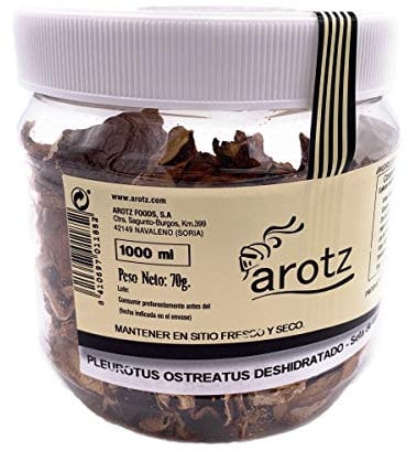 getrocknete Austern-Seitling Pilze - auch Pleurotus ostreatus oder Austernpilz genannt- Speisepilze der Spitzenklasse aus Spanien - in Scheiben- 70 g, Menge:1 Stück