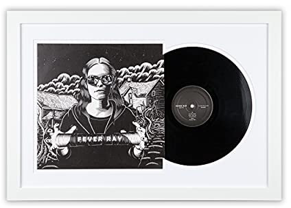 SOOBSOO Schallplatten Rahmen - Weiß-1 - LP-Cover und Vinyl Bilderrahmen mit Doppel-Passepartout für 1er-, 2er und 3er LPs