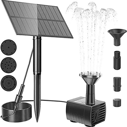FAMKIT Fontaine à eau solaire avec panneau - Kit de pompe pour bassin à poissons - Décoration de jardin