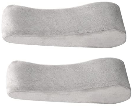 Fenteer Stuhlarmlehnenpolster Und Memory Foam Ellbogenkissen Zur Druckentlastung des Unterarms, Universelle Stuhlarmabdeckung, 2 Teiliges Set, Grau