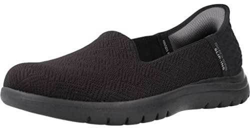 Skechers Women's On-The-Go Flex Astonish Slip-On Sneakers, Black Textile, 5 UK