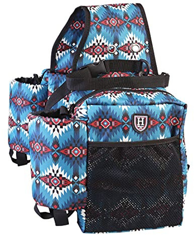 Harrison Howard Western-Satteltasche für Reitsport, Nylon, für Wasserflasche/Ausrüstung, praktische Satteltasche, Tribal-Abstrakte