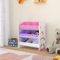 [en.casa] Kinderregal Boiro Kinderzimmerregal 60 x 62 x 30 cm stehend mit 9 Faltboxen Spielzeug Aufbewahrungsregal Einhorn-Motiv