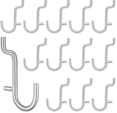 Angoily 20st Steckbrett Haken Zubehör Für Steckbrett-organizer Stecktafelhaken Aus Metall Für Stecktafelzubehör Für Lochwand Für Wand Halterung Rostfreier Stahl Haushalt
