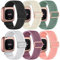 Zspoly 6 Pack Nylon Armband kompatibel mit Fitbit Versa 2/Versa/Versa Lite/Versa SE Band,weich dehnbar verstellbar und stilvoll Ersatz Armbandr Geeignet für Männer und Frauen.