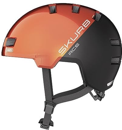 ABUS Stadthelm Skurb ACE - Stylischer Fahrradhelm im Alltag, beim Skaten, BMX-Fahren oder Longboarden - Orange (Goldfish orange), Größe M
