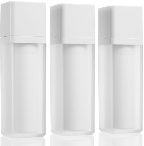 CALLARON 3Pcs Empty Cosmetic Bottle 30ml Cosmetic Refillable Bottle Airless Lotion Cream Pump Bottle Plastic Cream Pump Bottle Lotion Dispenser for Travel 12.4 x 3.6 x 3.6cm