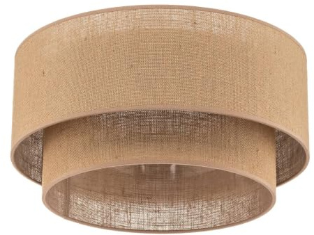 Euluna Deckenleuchte Jute Ø 45 cm, Deckenlampe 1x E27 ohne Leuchtmittel Wohnzimmerlampe Deckenbeleuchtung Schlafzimmerlampe Esszimmerlampe