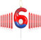 Personalisiertes Happy 6th Birthday Kuchen Kerzen Set, Blau Rot Kerzen mit Spinnennetz, Spinne Nummer 6 Kerzen Kuchen Topper für Kuchen, Spinne Thema Party Kerzen für Jungen Mädchen 6. Geburtstag