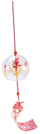 Sosoport Japanischer Windgong Goldfisch Windspiel Hängende Deko Glocke Für Innen Außen Balkon Garten Fensterdeko Geburtstags Muttertagsgeschenk