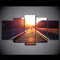 Leinwandbild 5 Teilig Kunstdruck Modern Wandbilder Eisenbahn Sonnenuntergang Landschaft 5 Teilig Leinwandbilder Bild Auf Leinwand Wandbild Wanddekoration Wohnzimmer 5 Stücke 100 X 50 Cm -8K1Z-N5L-7E8J
