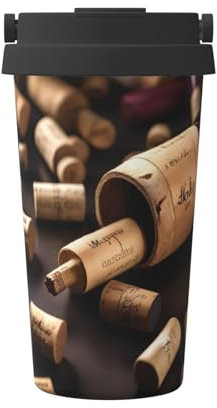 Isolierter Kaffeebecher aus Kork, Edelstahl mit Ein-Klick-Deckel, hält Getränke stundenlang heiß oder kalt, perfekt für Kaffee