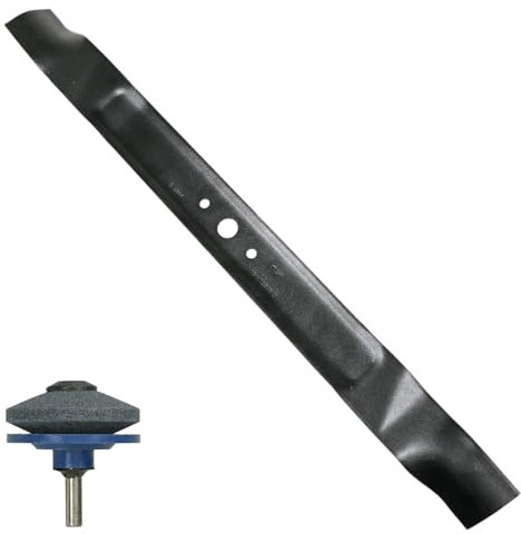 SPARES2GO Blade for Mountfield 727M 727H 727HB 827M 827H 827HB R27H R27M Ride on Lawnmower (65cm / 26) + Sharpener Attachment