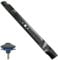 SPARES2GO Blade for Mountfield 727M 727H 727HB 827M 827H 827HB R27H R27M Ride on Lawnmower (65cm / 26) + Sharpener Attachment