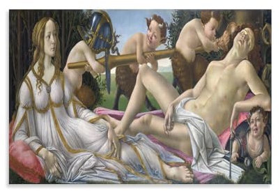 QINGYUAN Sandro Botticelli Poster mit Venus und Mars, Kunstdruck auf Leinwand, Wandkunst, moderne Wohnkunstwerke, 40 x 60 cm