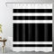 LB Noir et Blanc rayé Rideaux de Douche 150x200cm(LxH) Abstrait géométrique Rideaux de Bain avec Crochets, Classique Extra Longue Imperméable Polyester Anti Moule Salle de Bain Décor
