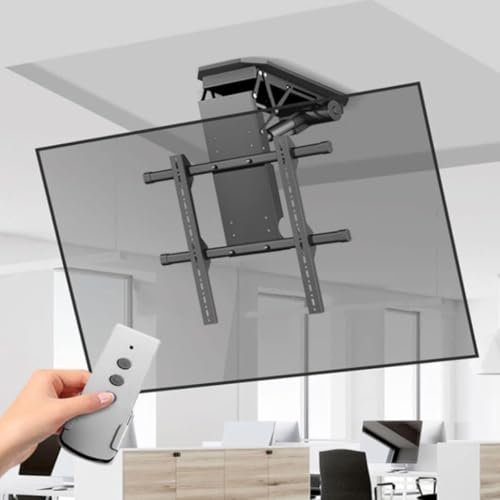 Support Tv De Plafond Motorisé, Avec Télécommande Et Commande Par Interrupteur, Convient Aux Téléviseurs De 50 À 90 Pouces Élévateur Tv Motorisé, Support Tv De Plafond Électrique