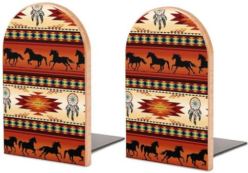 Une paire de serre-livres pour étagères, serre-livres chevaux occidentaux pour bureau et école