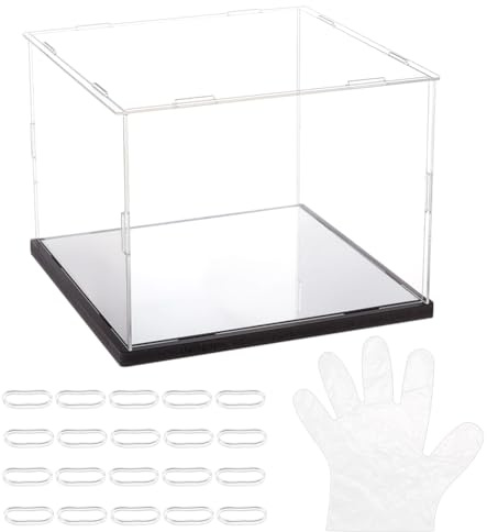 nbeads Klare Hut Vitrine, Baseball Display Box Transparente Minifiguren Vitrine Staubdichte Display Box für Baseball Fußballmützen Figuren, 21.4x21.4x16.5cm