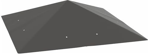Outsunny 3 x 3(m) Gazebo Canopy Replacement Cover, Garden Gazebo Roof Replacement with Drain Holes, Water Resistant PVC Coating, 370g/㎡, UPF30+, TOP COVER ONLY, Grey