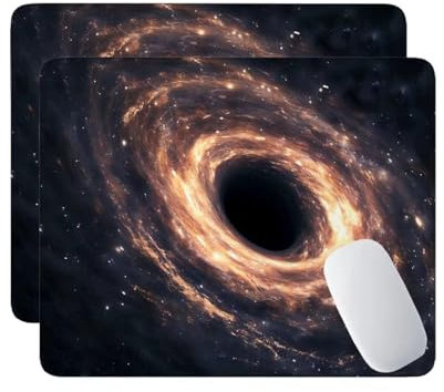 2Pcs Tapis de Souris 320mm x 260mm x 3 mm Petit Mousepad Base en Caoutchouc Antidérapante, Convient à Tous Les Types de Souris Gaming, pour Gamer Gaming Bureau à Domicile Voyage - (Le trou noir) K-359