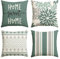 Artoid Mode Wassergrün Dahlien Geometrisch Kissenbezüge 4er Set, 50x50 cm Frühling Zierkissenbezug Cushion Cover Couch Wohnzimmer Außenbereich Deko