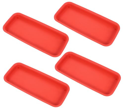 OFFSCH Lot De 4 Plateaux Dégouttage pour Plantes Soucoupes Rectangulaires pour Pots De Fleurs Bacs Récupérateurs Deau pour Plantes Dintérieur sans Base Entretien Facile Style Moderne